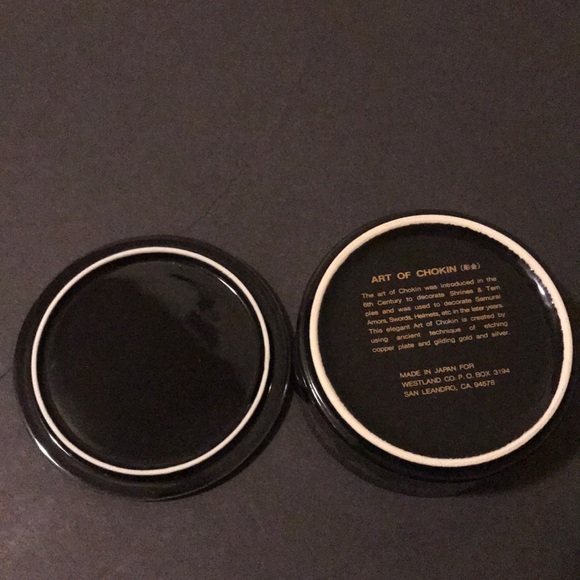 Art of Chokin Japanese Flower Cart Trinket Box - Picture 7 of 11